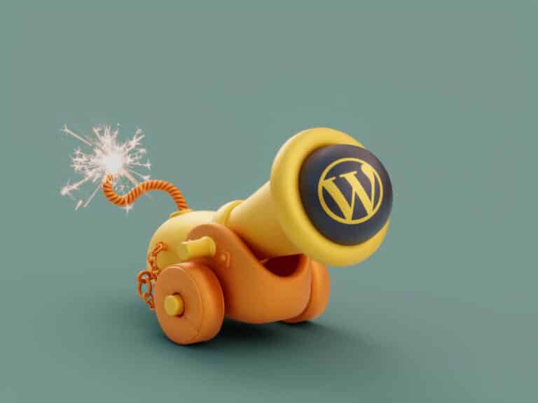 wordpress cannon wheels siege attack defense weapon social media marketing 3d illustration render